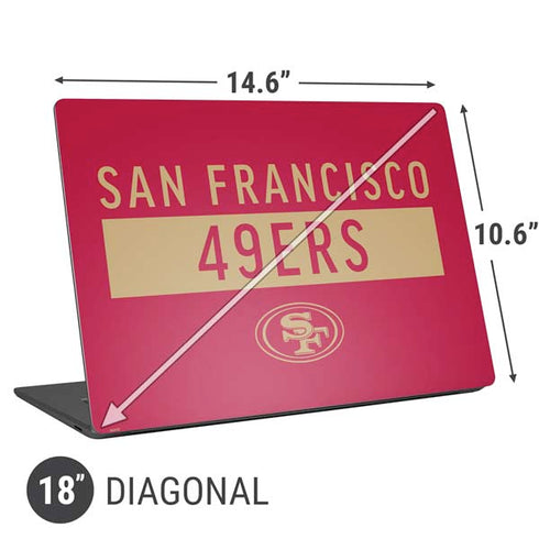 NFL San Francisco 49ers Red Performance Series Universal Laptop 18in (14.6 x 10.6in) Skin