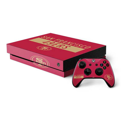 NFL San Francisco 49ers Red Performance Series Xbox One X Bundle Skin