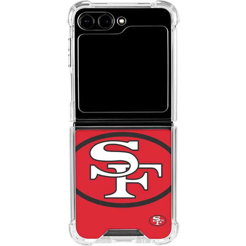 NFL San Francisco 49ers Retro Logo Galaxy Z Flip5 5G Clear Case