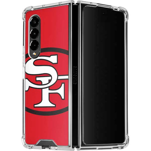 NFL San Francisco 49ers Retro Logo Galaxy Z Fold4 5G Clear Case
