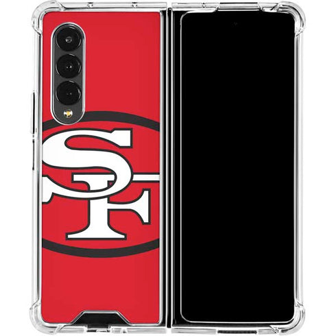 NFL San Francisco 49ers Retro Logo Galaxy Z Fold4 5G Clear Case