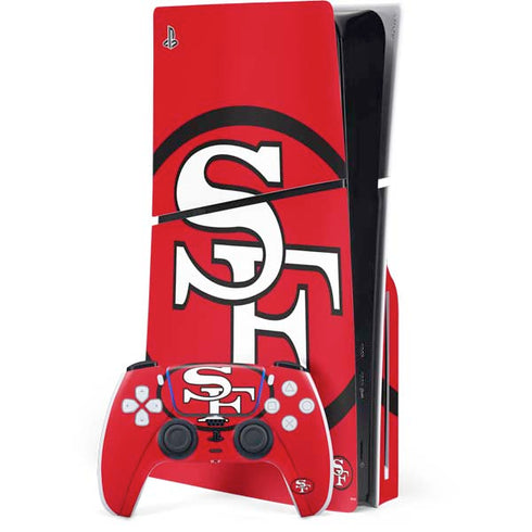 NFL San Francisco 49ers Retro Logo PS5 Slim Disk Bundle Skin