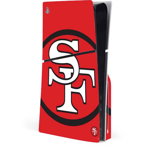 NFL San Francisco 49ers Retro Logo PS5 Slim Disk Console Skin