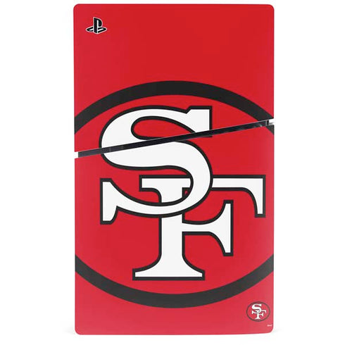NFL San Francisco 49ers Retro Logo PS5 Slim Disk Console Skin