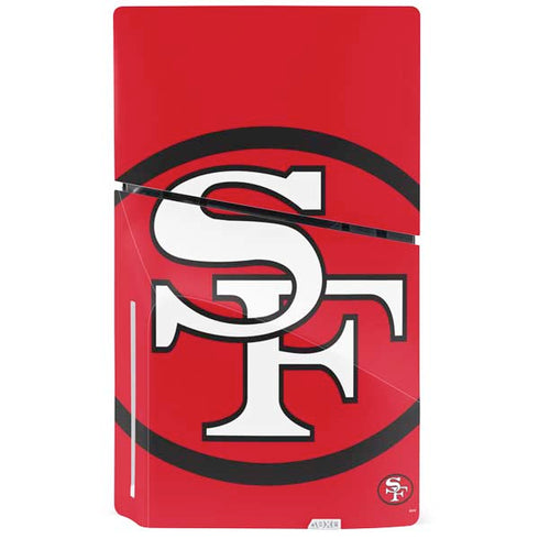 NFL San Francisco 49ers Retro Logo PS5 Slim Disk Console Skin