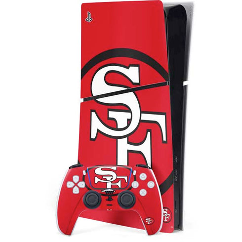 NFL San Francisco 49ers Retro Logo PS5 Slim Digital Edition Bundle Skin