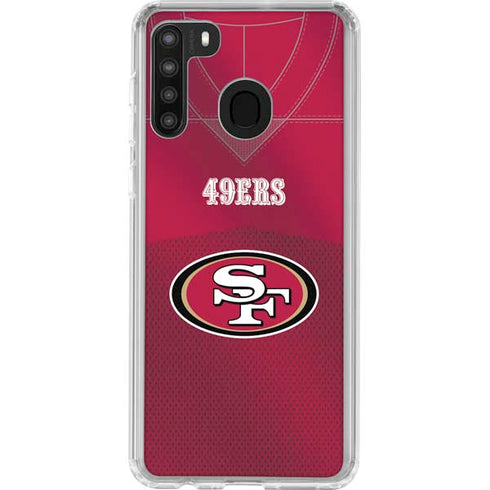 NFL San Francisco 49ers Team Jersey Galaxy A21 Clear Case