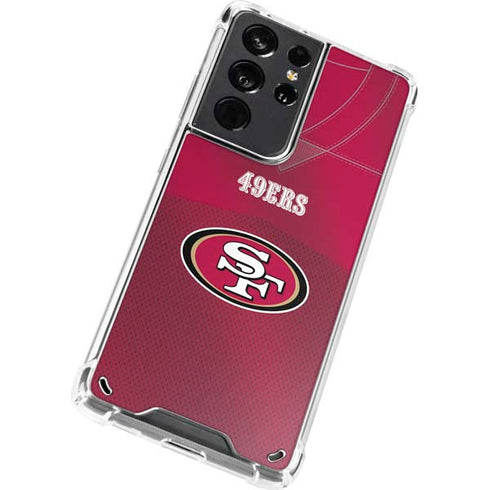 NFL San Francisco 49ers Team Jersey Galaxy S21 Ultra 5G Clear Case