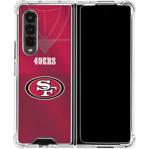NFL San Francisco 49ers Team Jersey Galaxy Z Fold4 5G Clear Case
