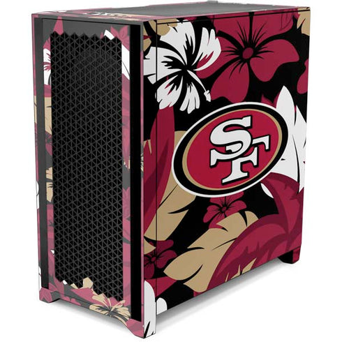 NFL San Francisco 49ers Tropical Print Corsair 4000D Tempered Glass Mid-Tower ATX Case Skin