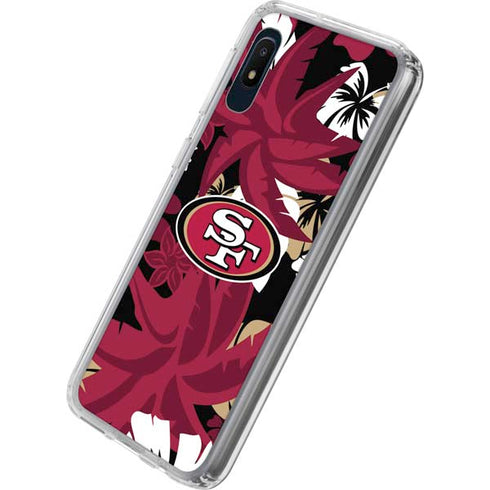 NFL San Francisco 49ers Tropical Print Galaxy A10e Clear Case