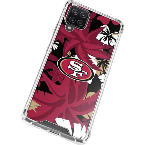 NFL San Francisco 49ers Tropical Print Galaxy A12 Clear Case