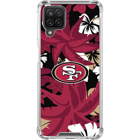 NFL San Francisco 49ers Tropical Print Galaxy A12 Clear Case