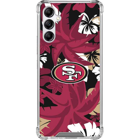 NFL San Francisco 49ers Tropical Print Galaxy A14 5G Clear Case