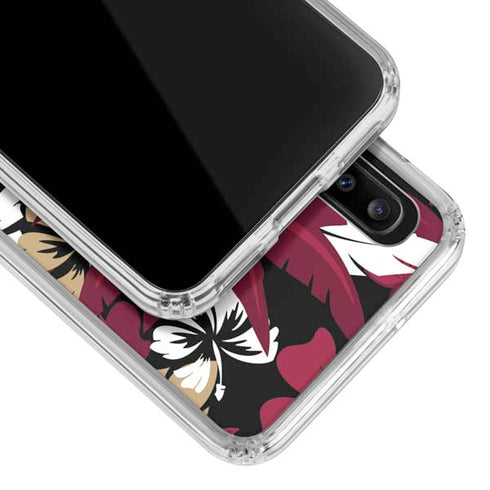 NFL San Francisco 49ers Tropical Print Galaxy A30 Clear Case