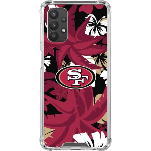 NFL San Francisco 49ers Tropical Print Galaxy A32 5G Clear Case