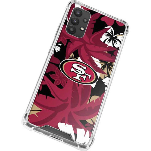 NFL San Francisco 49ers Tropical Print Galaxy A32 5G Clear Case