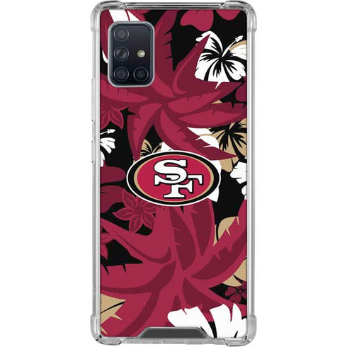 NFL San Francisco 49ers Tropical Print Galaxy A51 5G Clear Case