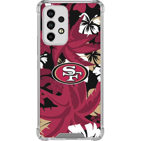 NFL San Francisco 49ers Tropical Print Galaxy A53 5G Clear Case