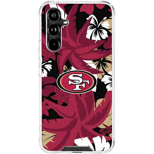 NFL San Francisco 49ers Tropical Print Galaxy A54 5G Clear Case