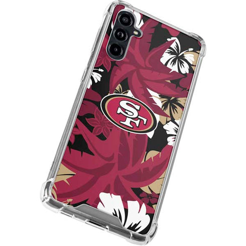 NFL San Francisco 49ers Tropical Print Galaxy A54 5G Clear Case