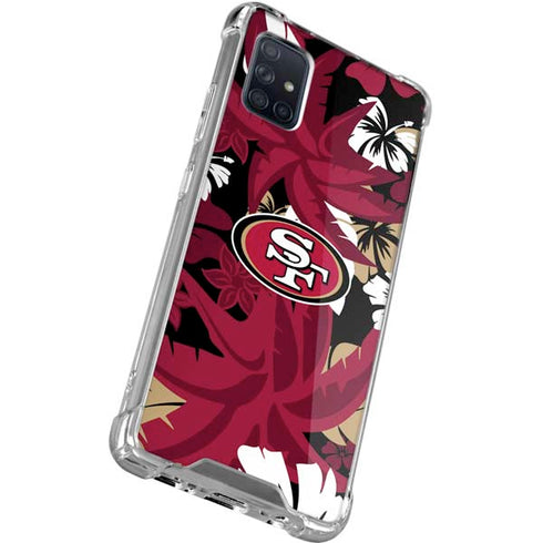 NFL San Francisco 49ers Tropical Print Galaxy A71 5G Clear Case