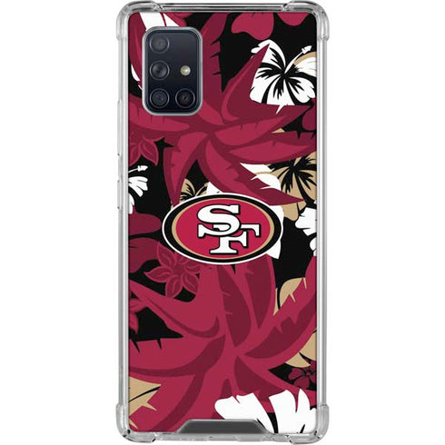 NFL San Francisco 49ers Tropical Print Galaxy A71 5G Clear Case