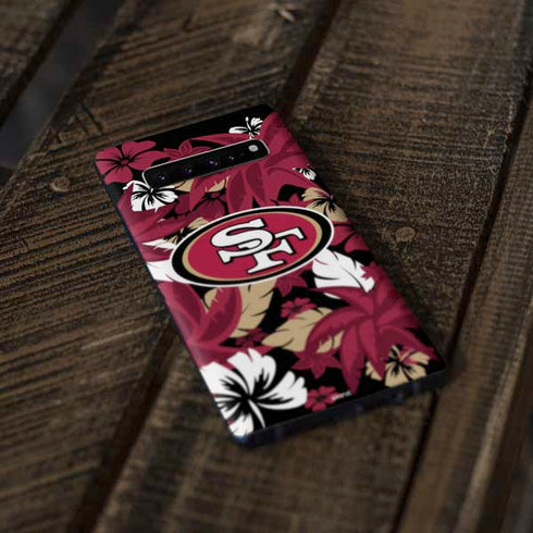 NFL San Francisco 49ers Tropical Print Galaxy S10 Skin