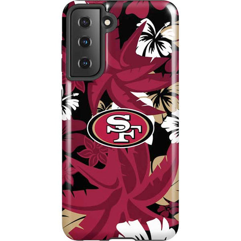 NFL San Francisco 49ers Tropical Print Galaxy S21 5G Pro Case