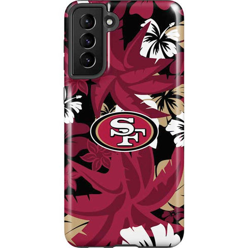 NFL San Francisco 49ers Tropical Print Galaxy S21 Plus 5G Pro Case