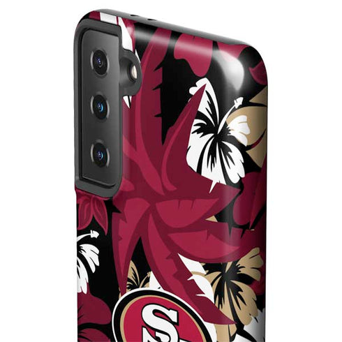 NFL San Francisco 49ers Tropical Print Galaxy S21 Plus 5G Pro Case