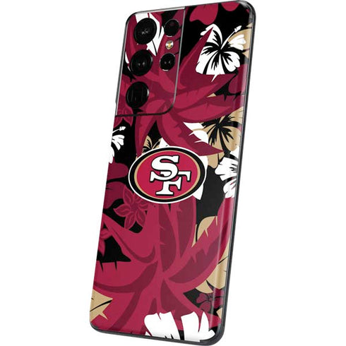 NFL San Francisco 49ers Tropical Print Galaxy S21 Ultra 5G Skin