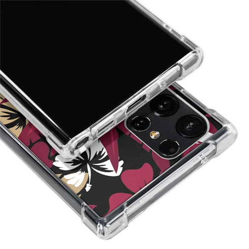NFL San Francisco 49ers Tropical Print Galaxy S22 Ultra Clear Case