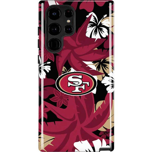 NFL San Francisco 49ers Tropical Print Galaxy S22 Ultra Pro Case