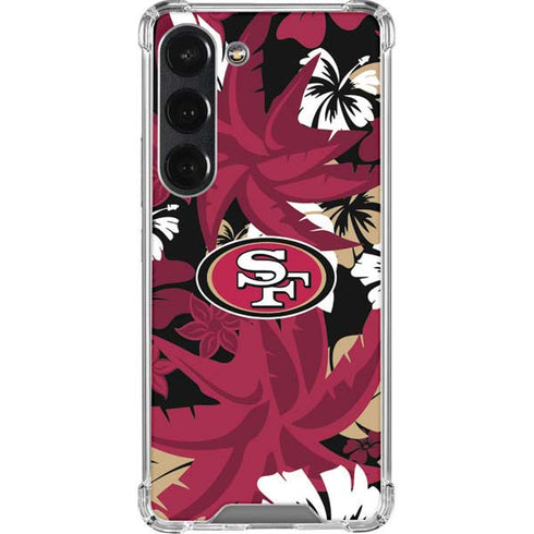 NFL San Francisco 49ers Tropical Print Galaxy S23 Clear Case