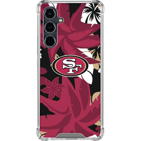 NFL San Francisco 49ers Tropical Print Galaxy S23 FE Clear Case