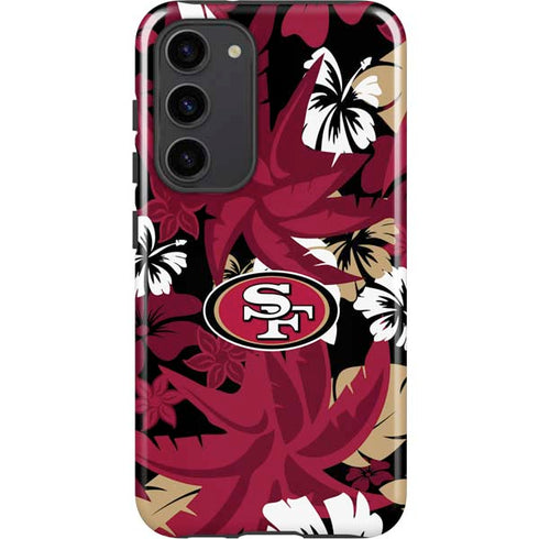 NFL San Francisco 49ers Tropical Print Galaxy S23 Plus Pro Case