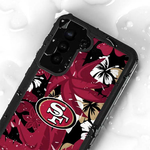 NFL San Francisco 49ers Tropical Print Galaxy S23 Plus Waterproof Case