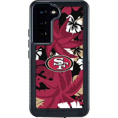 NFL San Francisco 49ers Tropical Print Galaxy S23 Waterproof Case