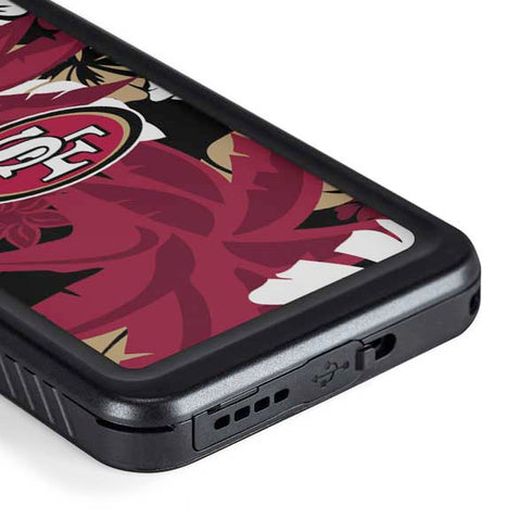 NFL San Francisco 49ers Tropical Print Galaxy S23 Waterproof Case