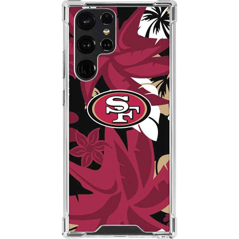 NFL San Francisco 49ers Tropical Print Galaxy S24 Ultra Clear Case