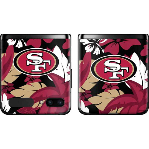 NFL San Francisco 49ers Tropical Print Galaxy Z Flip Skin