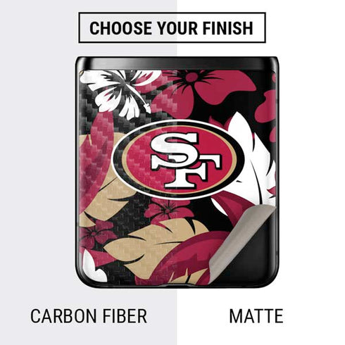 NFL San Francisco 49ers Tropical Print Galaxy Z Flip Skin