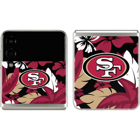 NFL San Francisco 49ers Tropical Print Galaxy Z Flip3 5G Skin