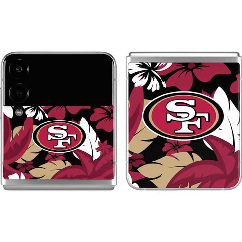 NFL San Francisco 49ers Tropical Print Galaxy Z Flip4 5G Skin