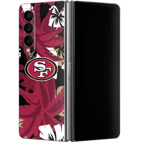 NFL San Francisco 49ers Tropical Print Galaxy Z Fold4 5G Skin