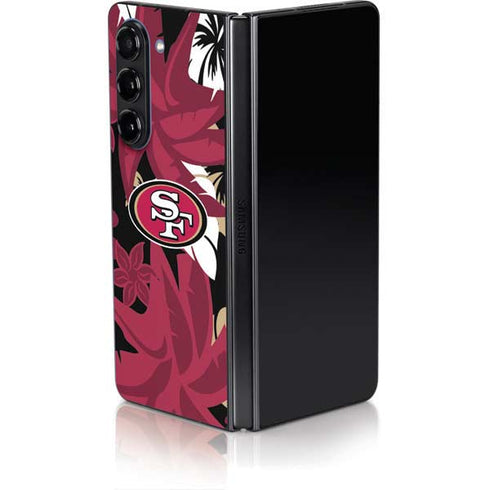NFL San Francisco 49ers Tropical Print Galaxy Z Fold5 5G Skin