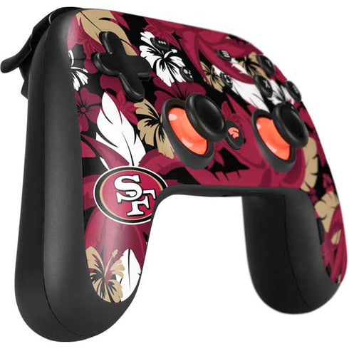 NFL San Francisco 49ers Tropical Print Google Stadia Controller Skin