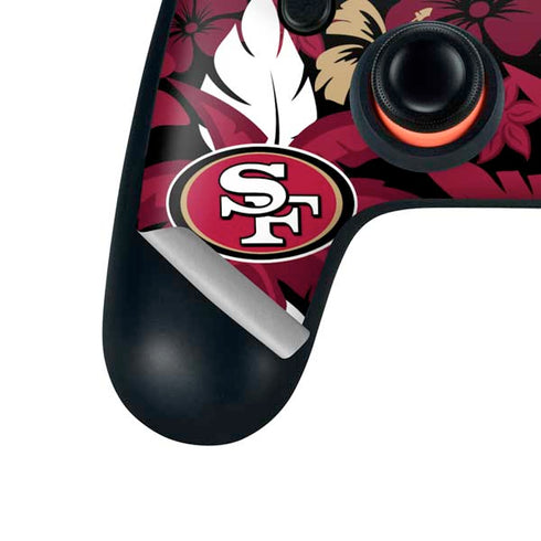NFL San Francisco 49ers Tropical Print Google Stadia Controller Skin