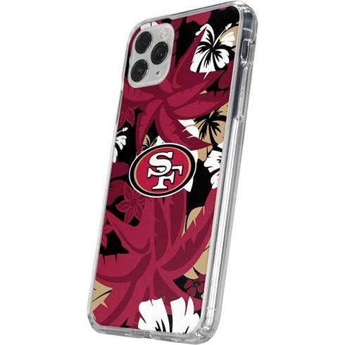 NFL San Francisco 49ers Tropical Print iPhone 11 Pro Clear Case